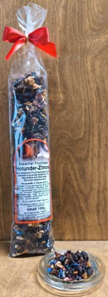 Aromatisierter basischer Früchtetee Holunder Zitrone im Schlauchbeutel, 100g
